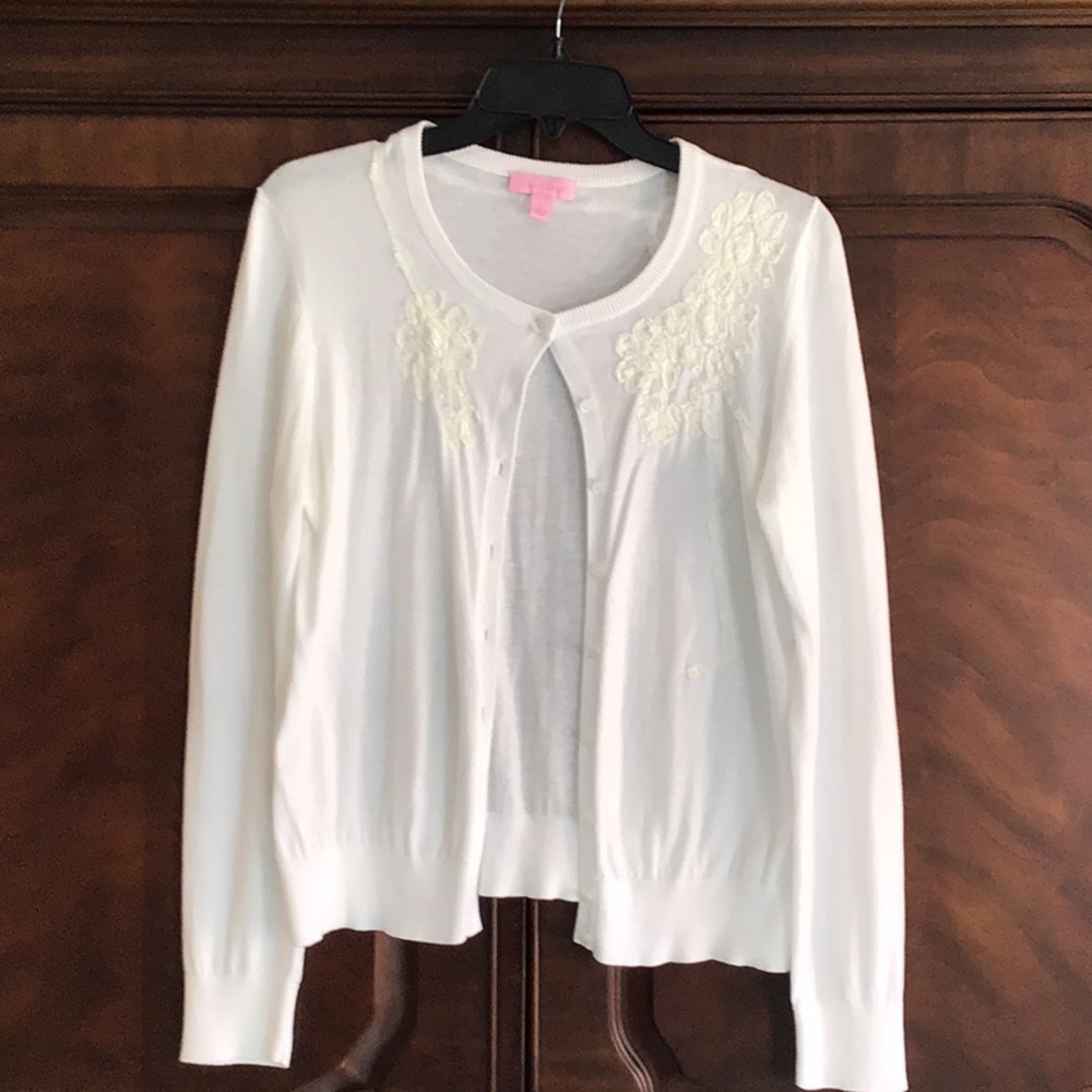 Lilly Pulitzer white Cardigan size L